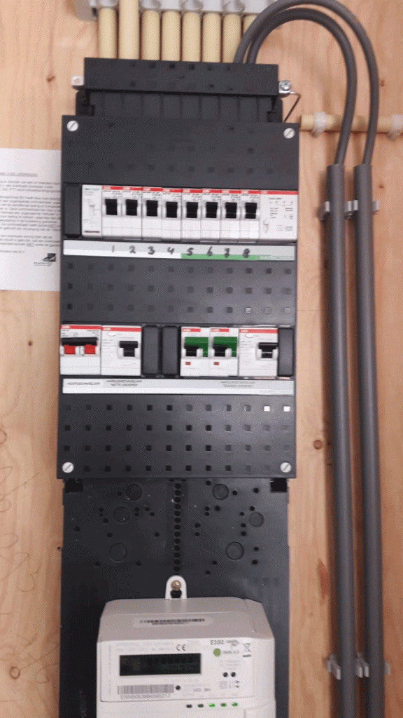 Nieuw aangelegde meterkast